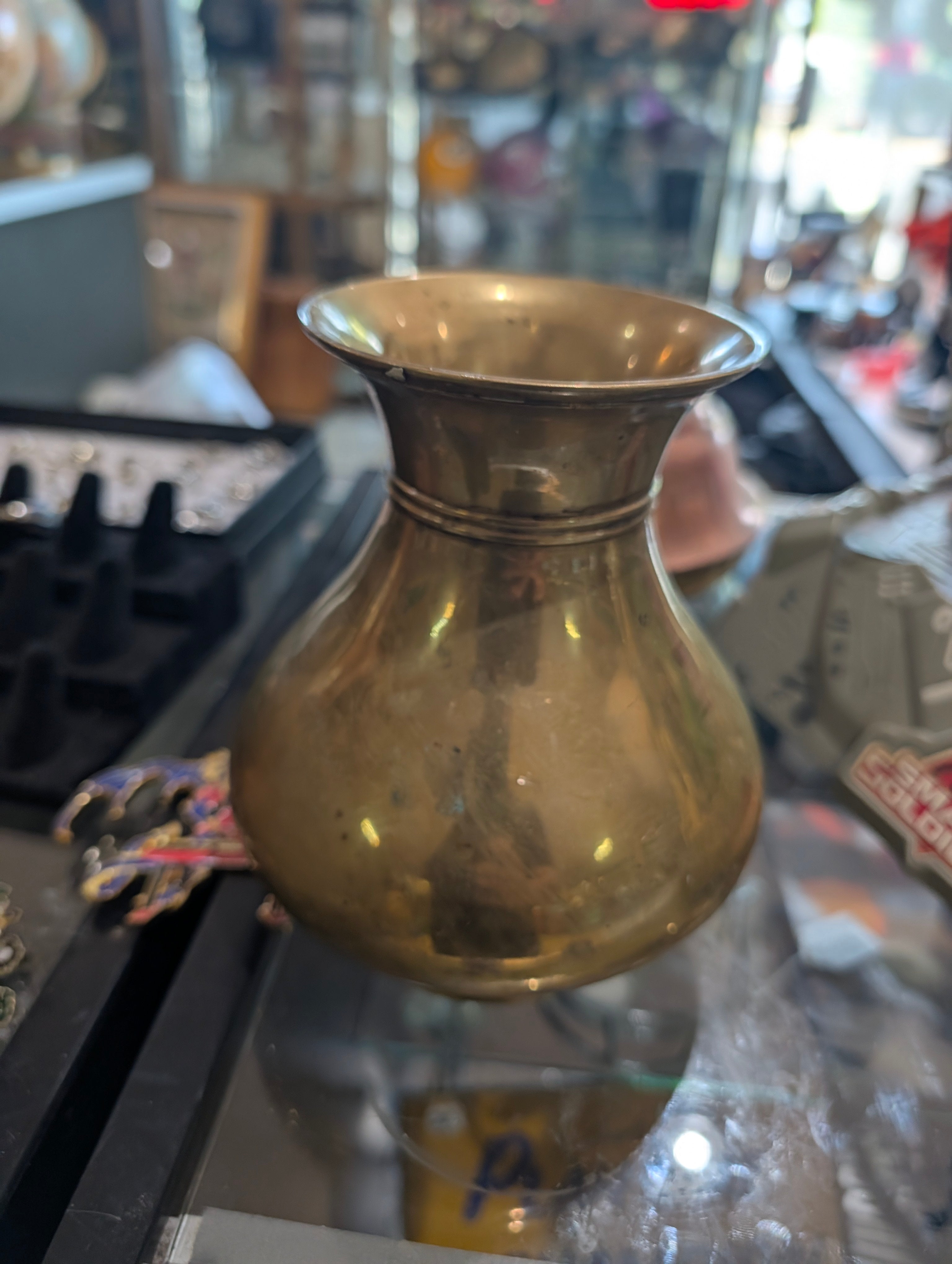Vintage Solid Brass Bud Vase Small Flared Neck Decorative Flower Vase Home Decor