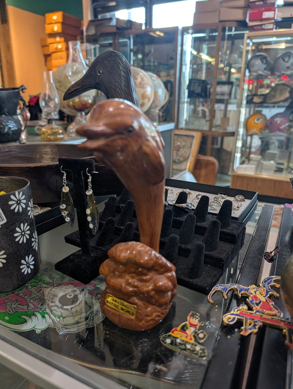 Vintage Amazing Marine World Dolphin Bust Souvenir Figurine Faux Wood Resin Statue