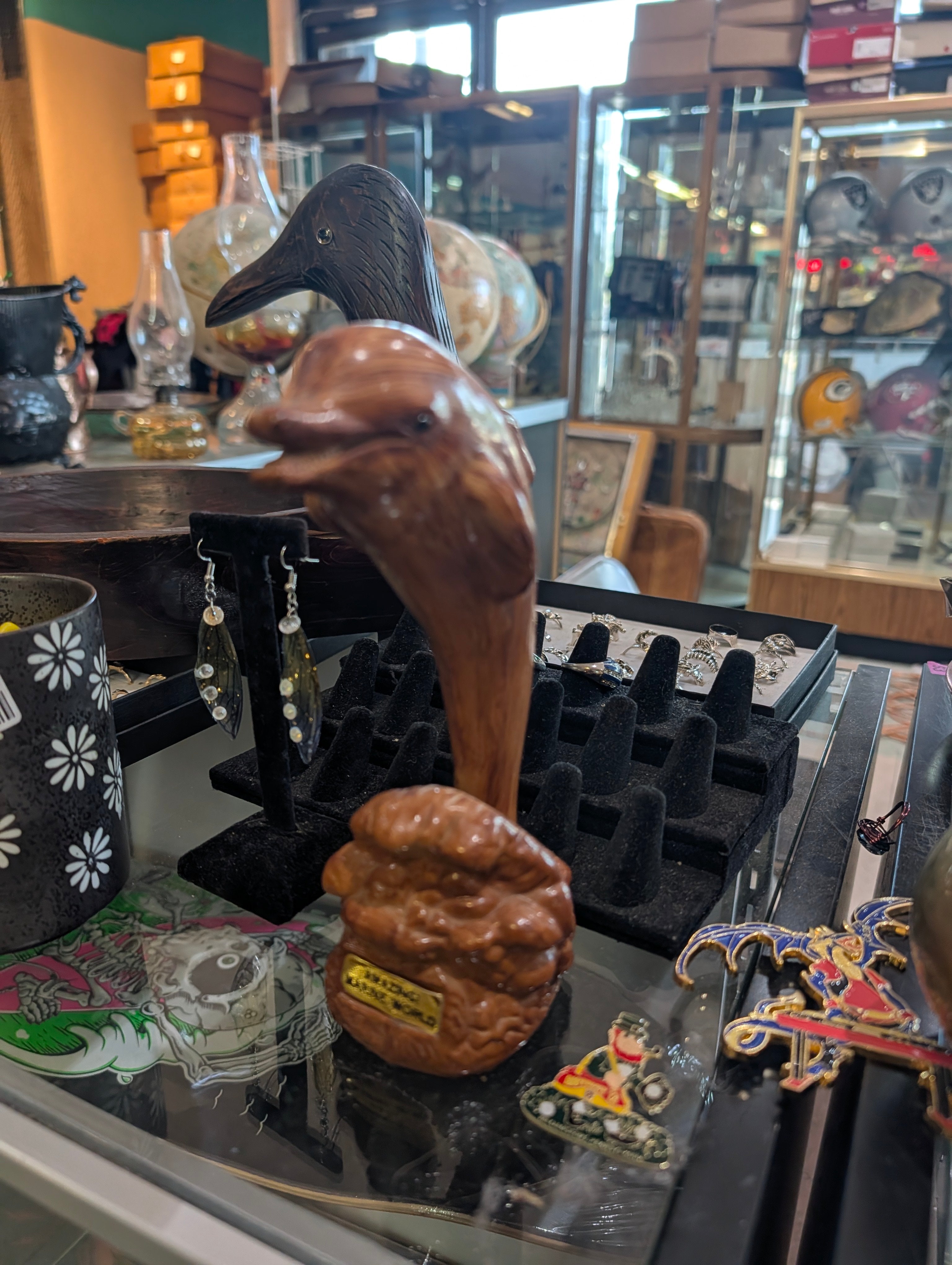 Vintage Amazing Marine World Dolphin Bust Souvenir Figurine Faux Wood Resin Statue