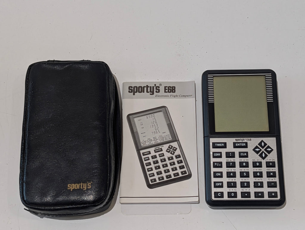 Sporty's E6B Electronic Flight Computer Aviation Pilot Calculator With Case Manual