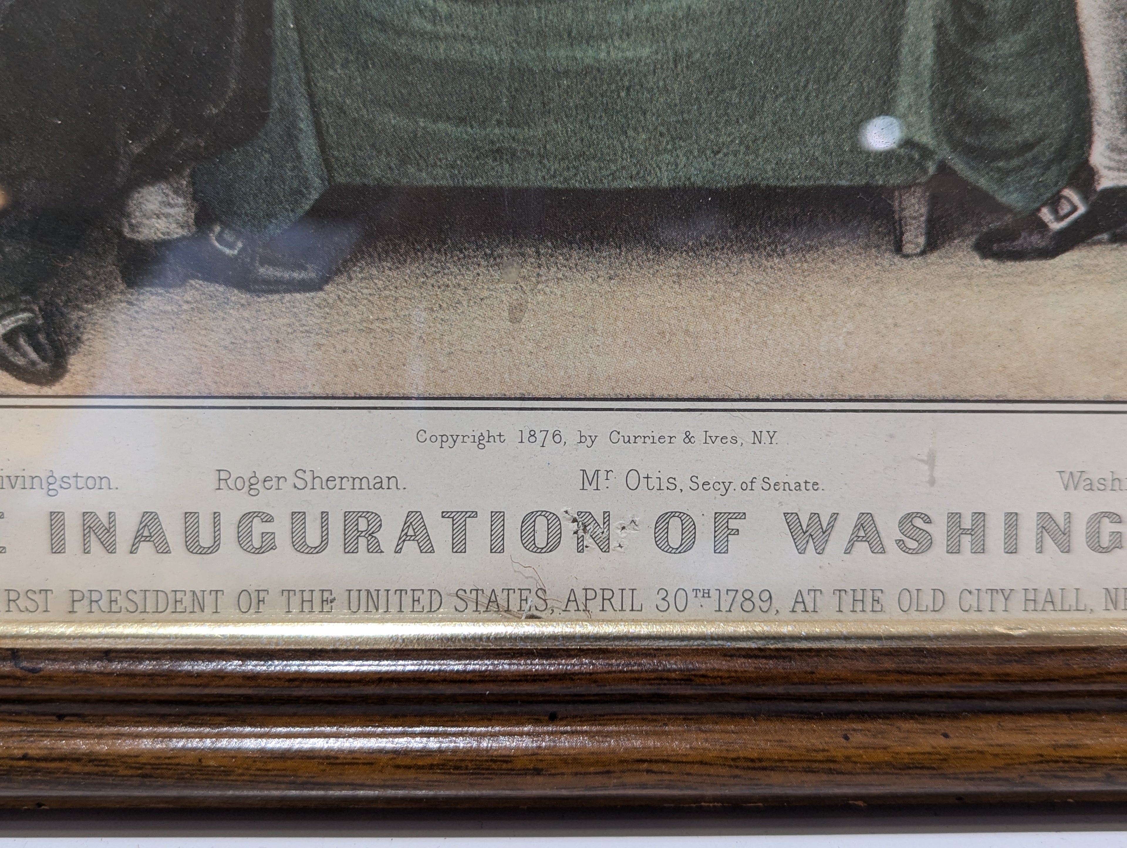 Vintage Currier & Ives Washington Appointed Commander & Inauguration Framed Prints