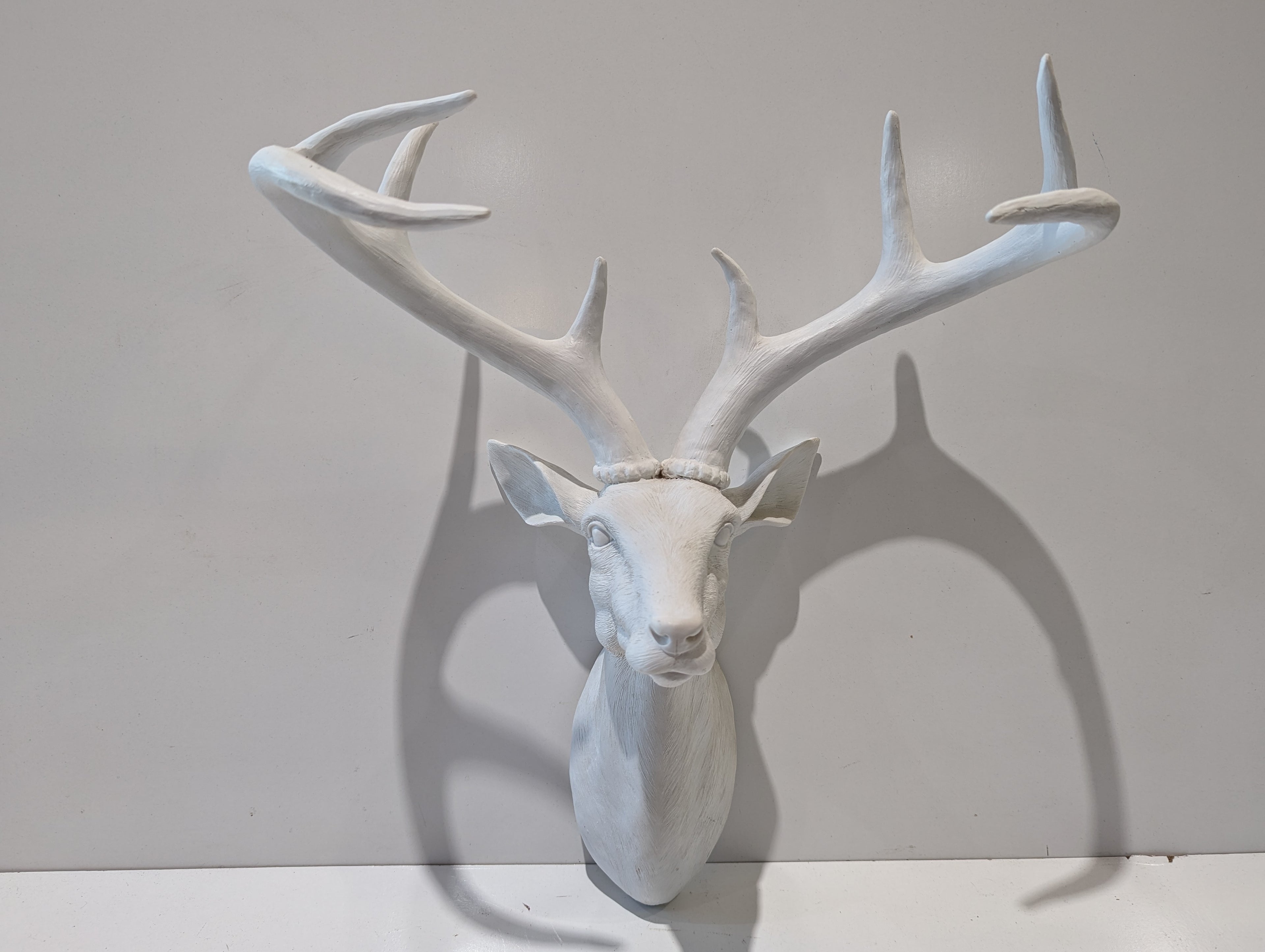 White Deer Stag Wall Mount Faux Taxidermy Buck Head Decorative Home Cabin Decor