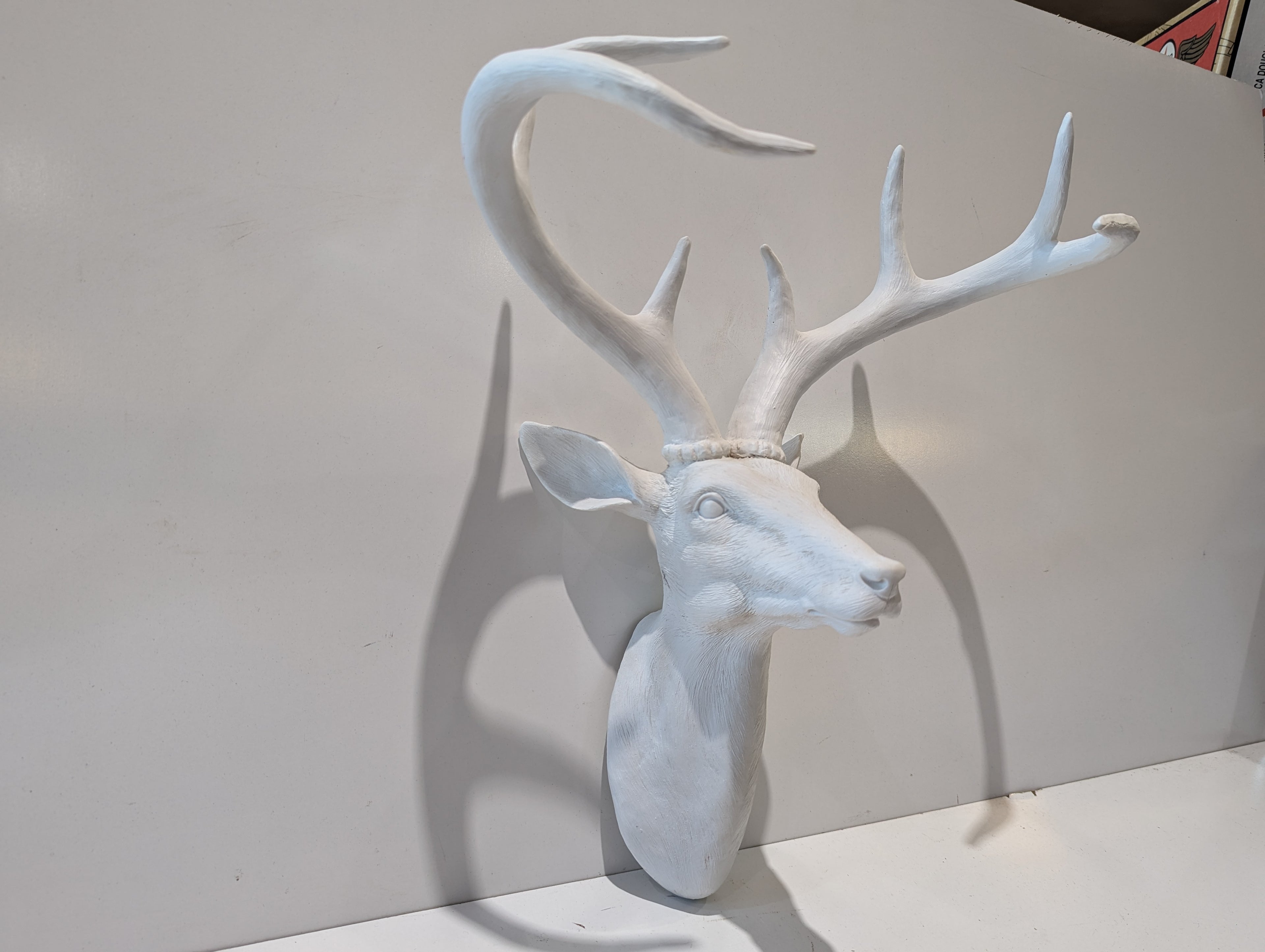White Deer Stag Wall Mount Faux Taxidermy Buck Head Decorative Home Cabin Decor