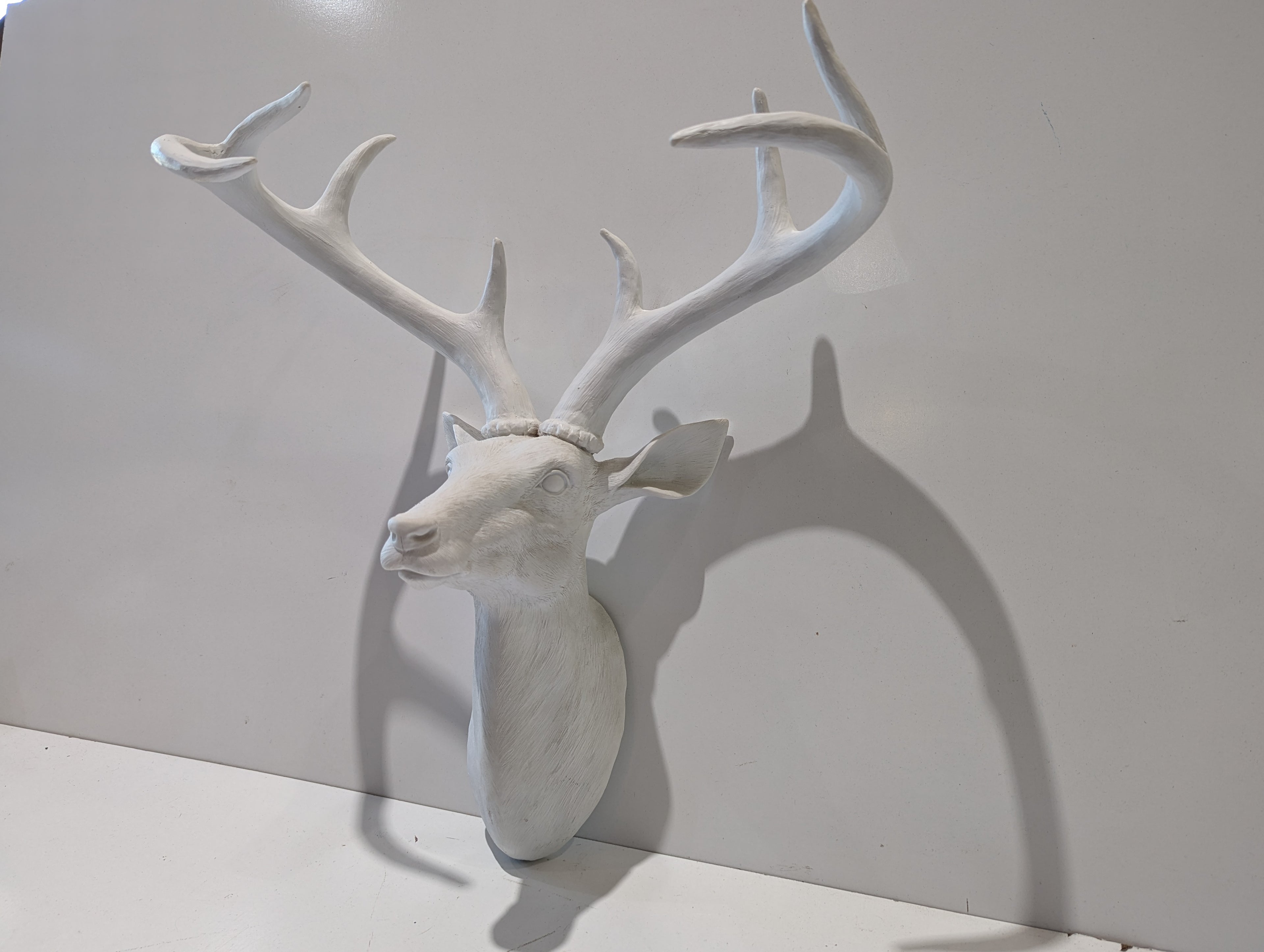 White Deer Stag Wall Mount Faux Taxidermy Buck Head Decorative Home Cabin Decor