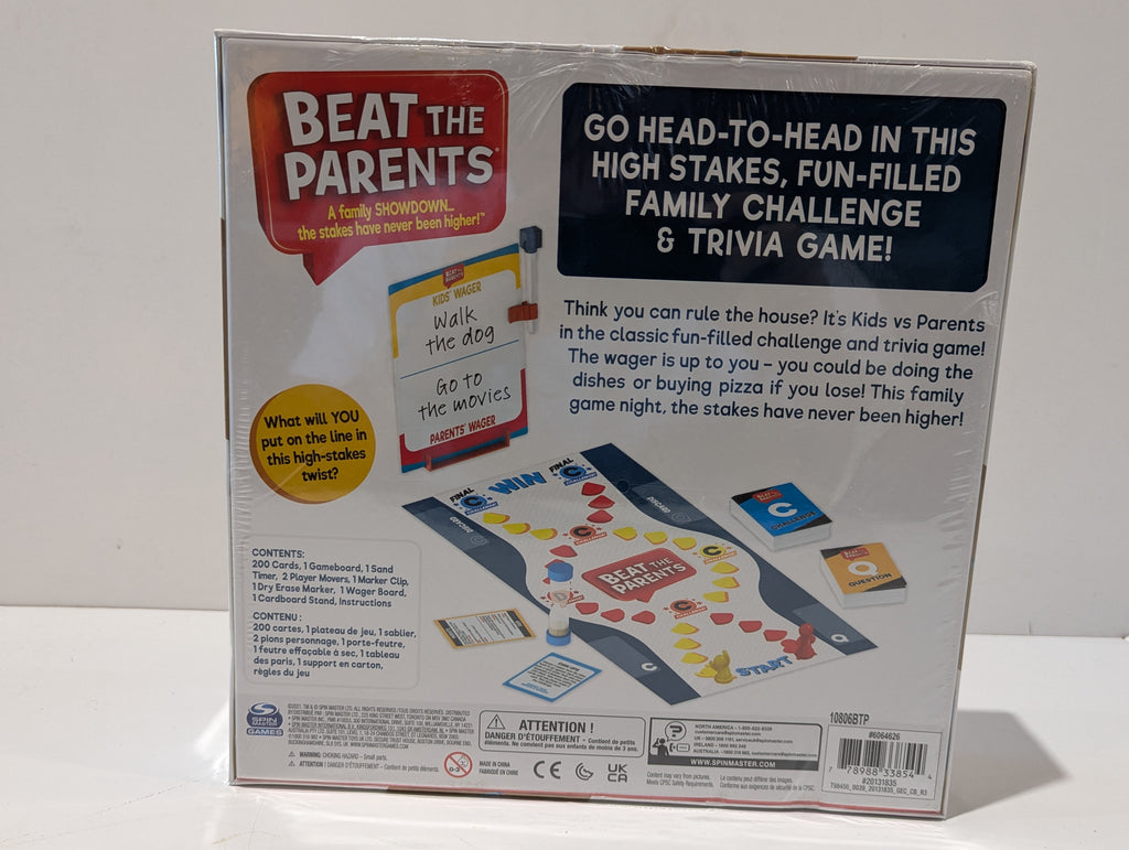 Beat The Parents Family Showdown Board Game High Stakes Edition Spin Master Ages 6+