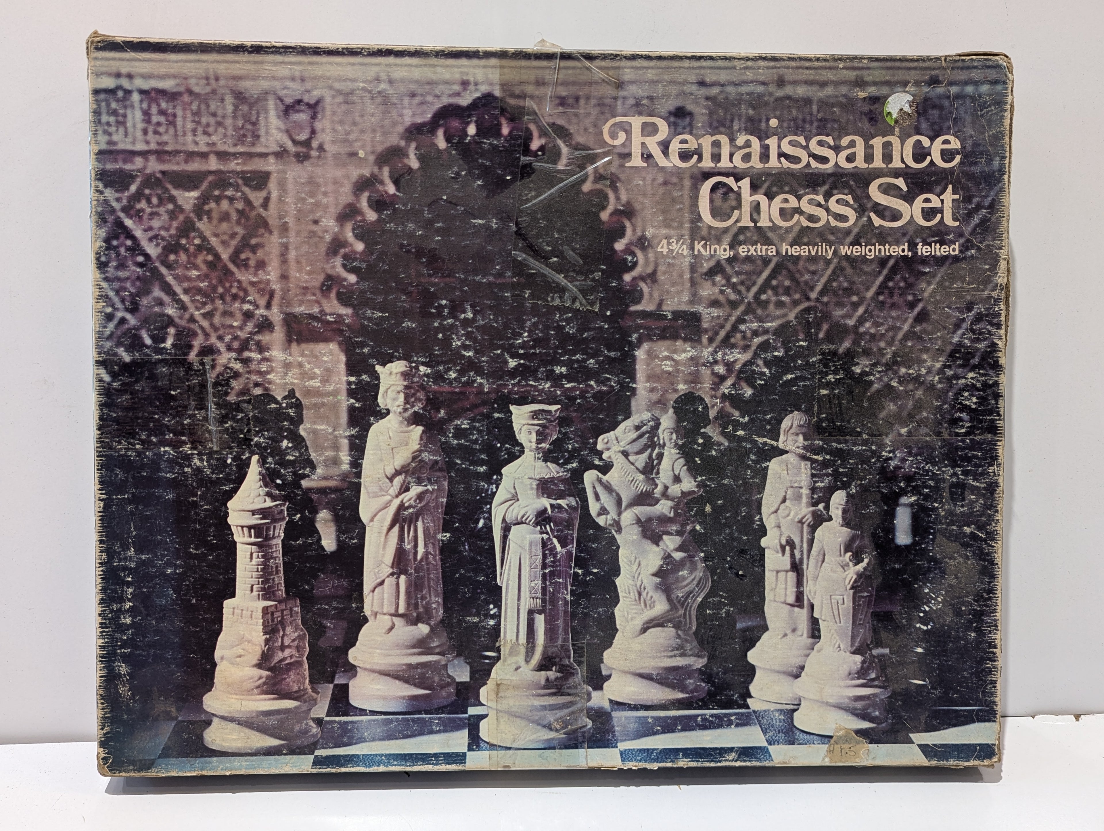 Vintage Renaissance Chess Set 4¾ Inch King Extra Heavily Weighted Felted Pieces