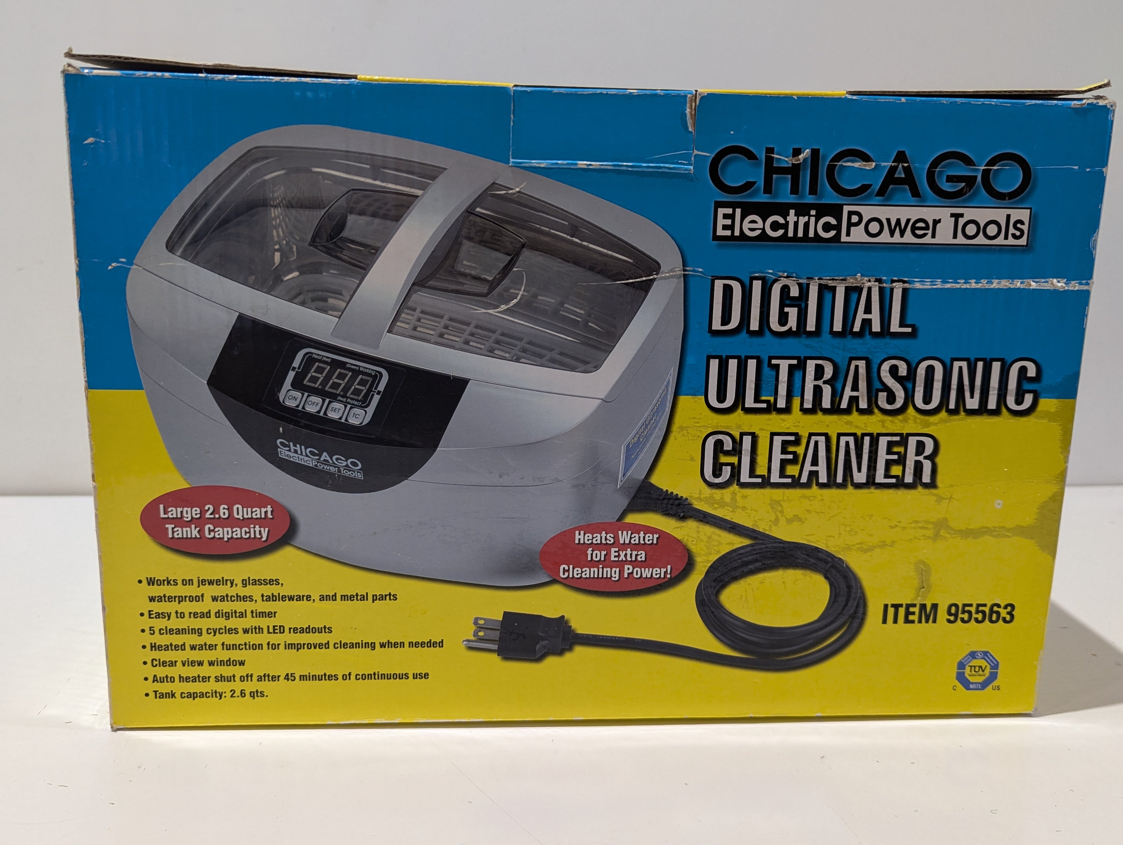 Chicago Digital Ultrasonic Cleaner 2.6 Quart Heated Cleaning Tank Item 95563