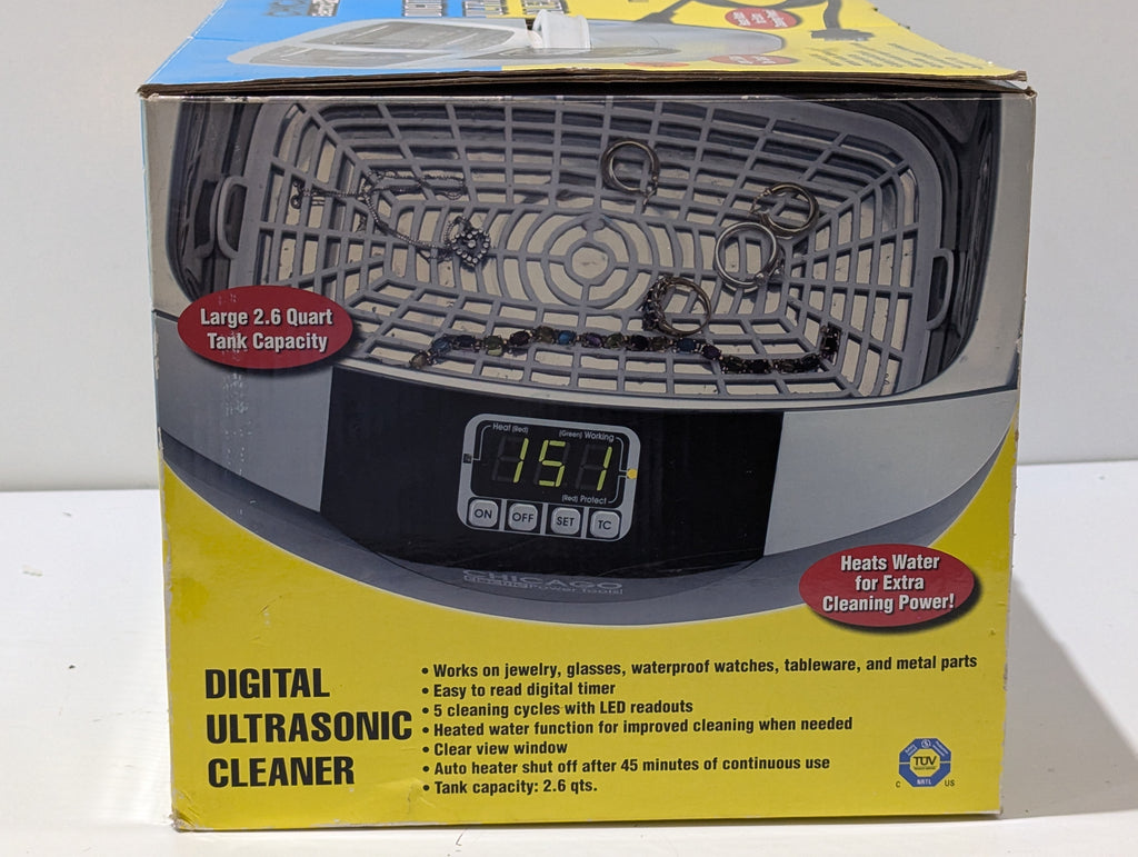 Chicago Digital Ultrasonic Cleaner 2.6 Quart Heated Cleaning Tank Item 95563