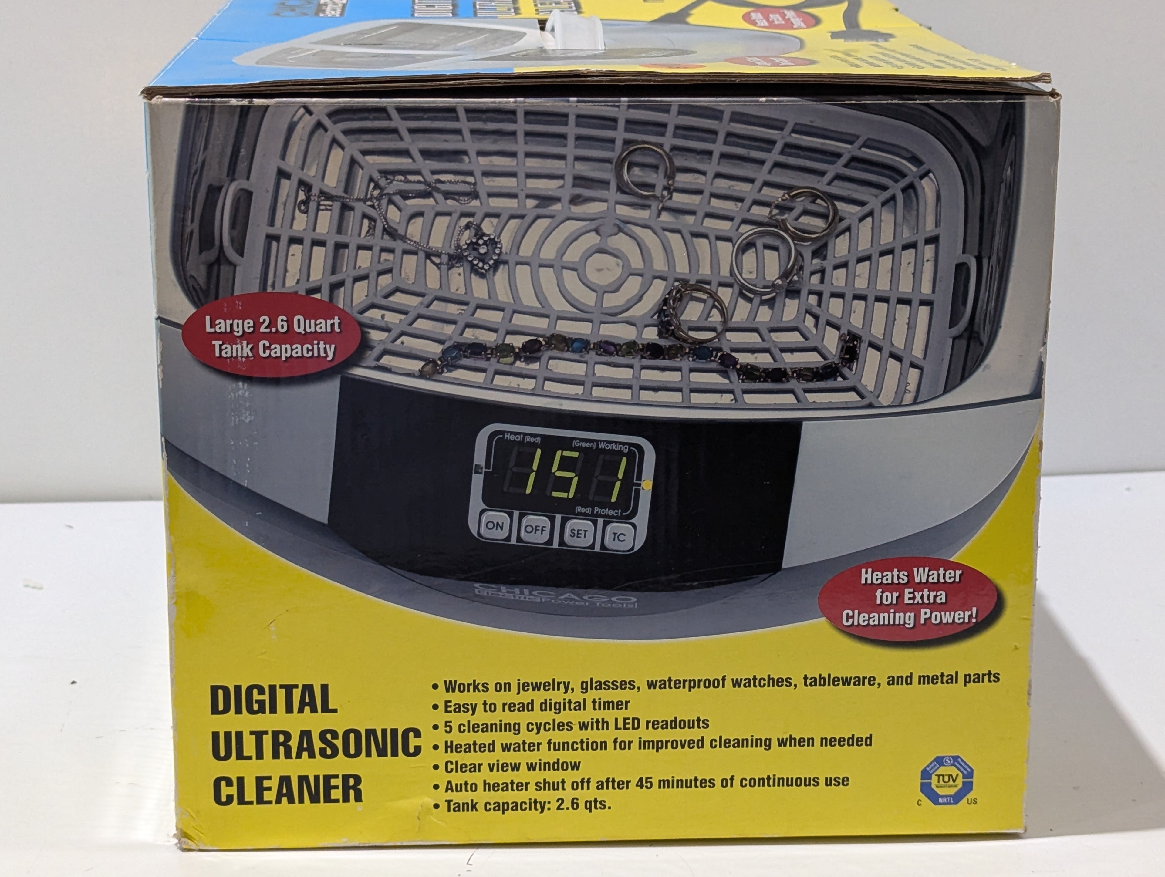 Chicago Digital Ultrasonic Cleaner 2.6 Quart Heated Cleaning Tank Item 95563