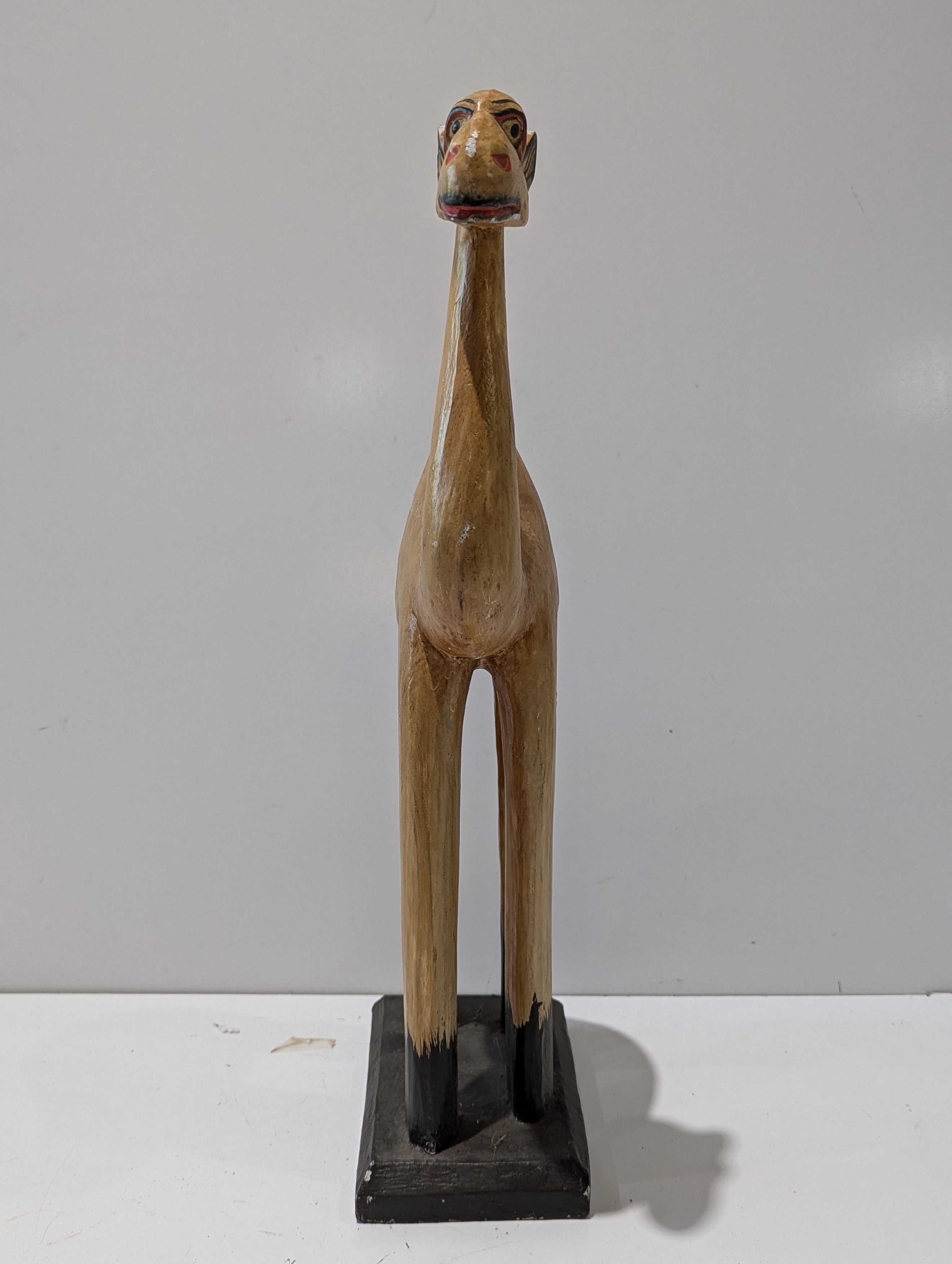 Hand Carved Wooden Camel Sculpture Folk Art Decorative Animal Statue Display