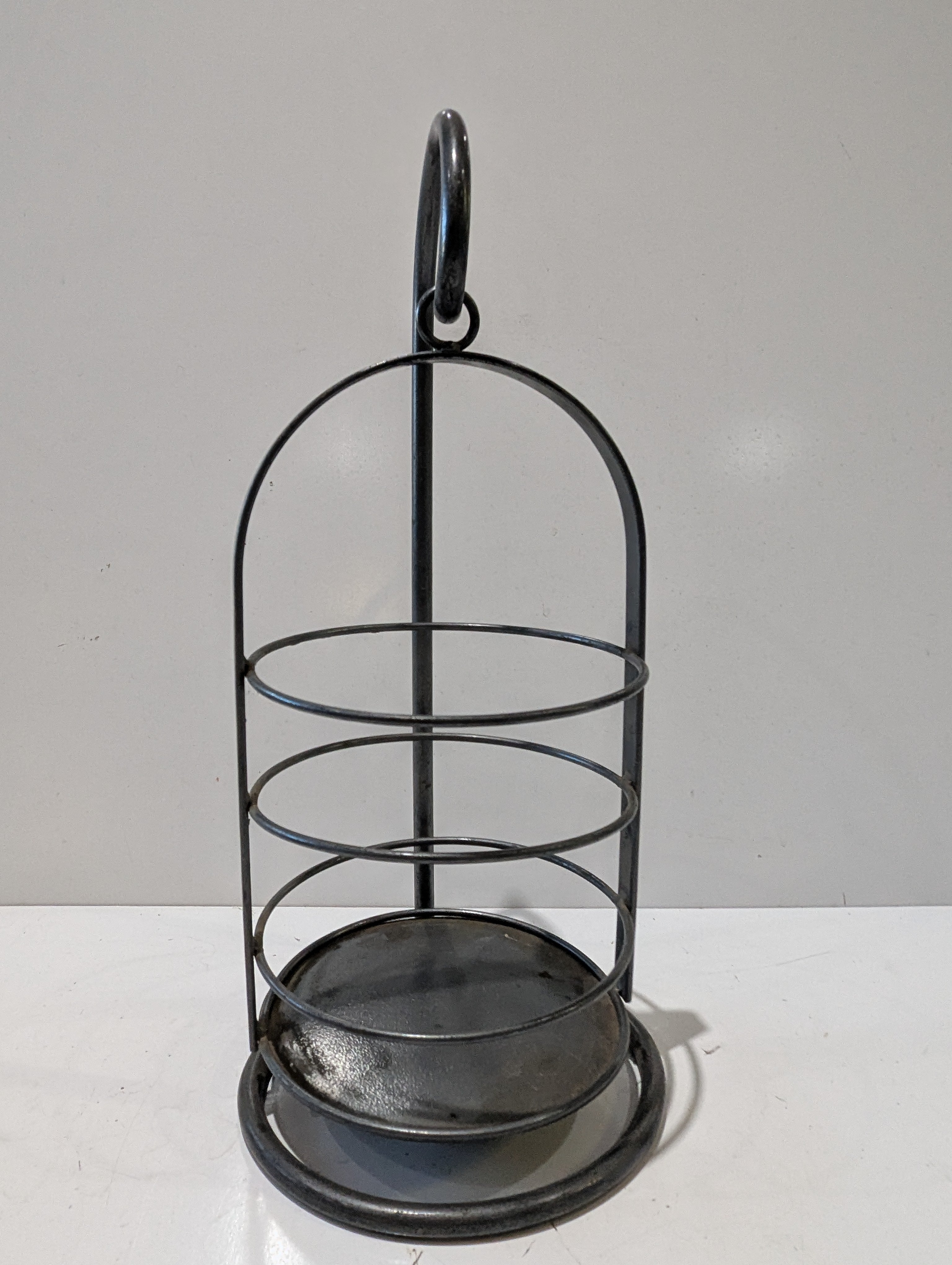 Vintage Wrought Iron Wine Bottle Holder Countertop Display Stand Rustic Decor Rack