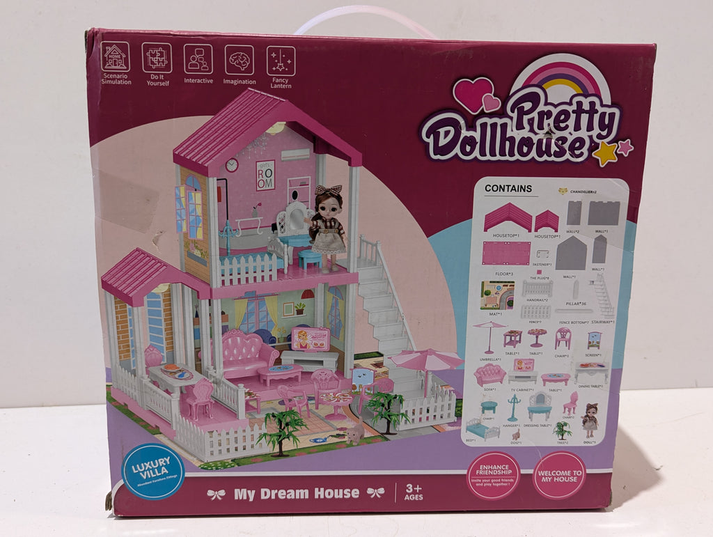 Pretty Dollhouse My Dream House Luxury Villa Playset Furniture Doll Included Set