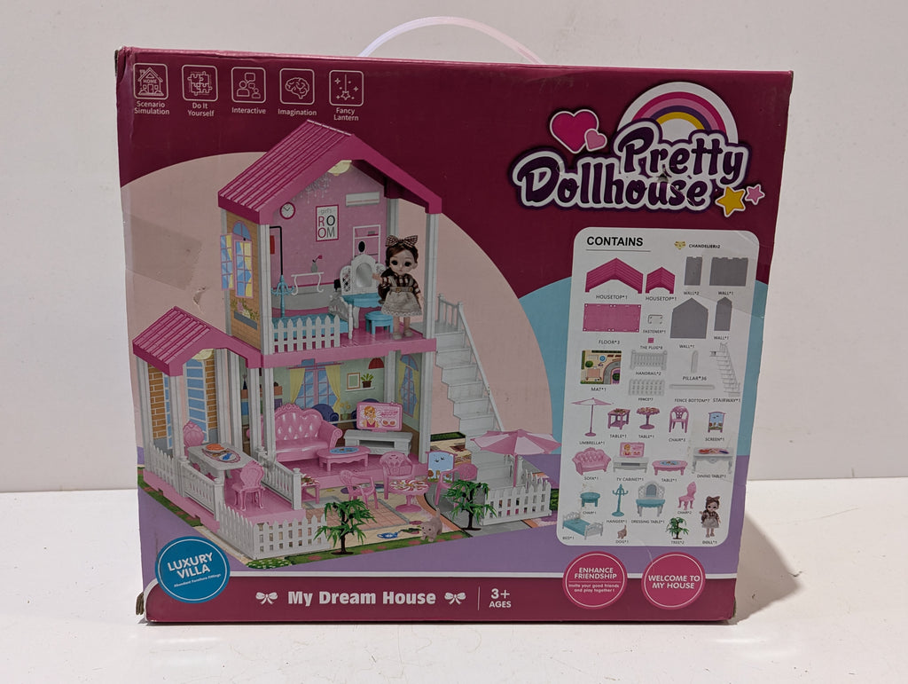 Pretty Dollhouse My Dream House Luxury Villa Playset Furniture Doll Included Set