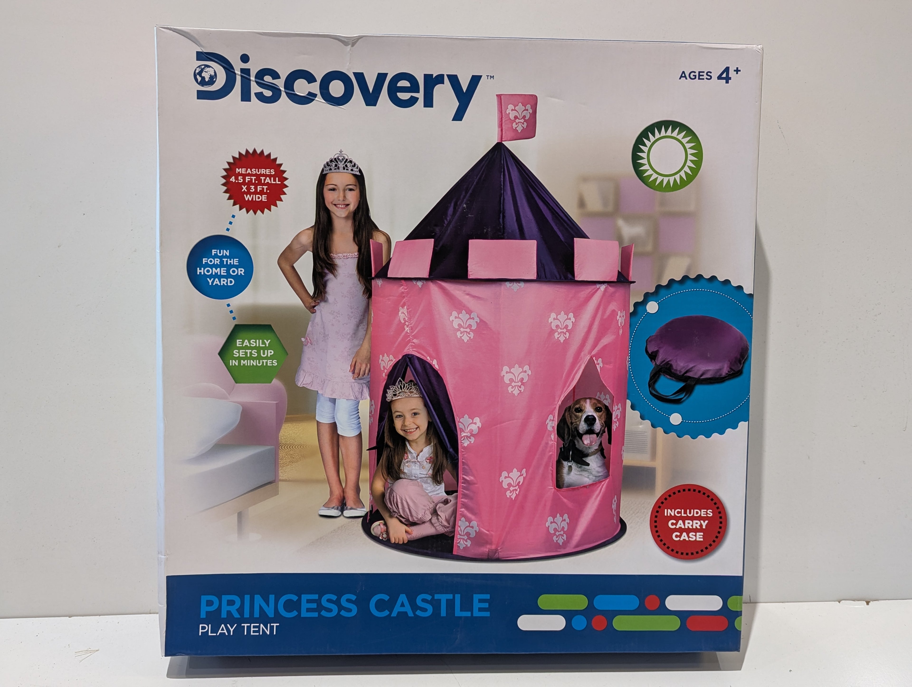 Discovery Princess Castle Play Tent Pink Indoor Outdoor Kids Playhouse Carry Case