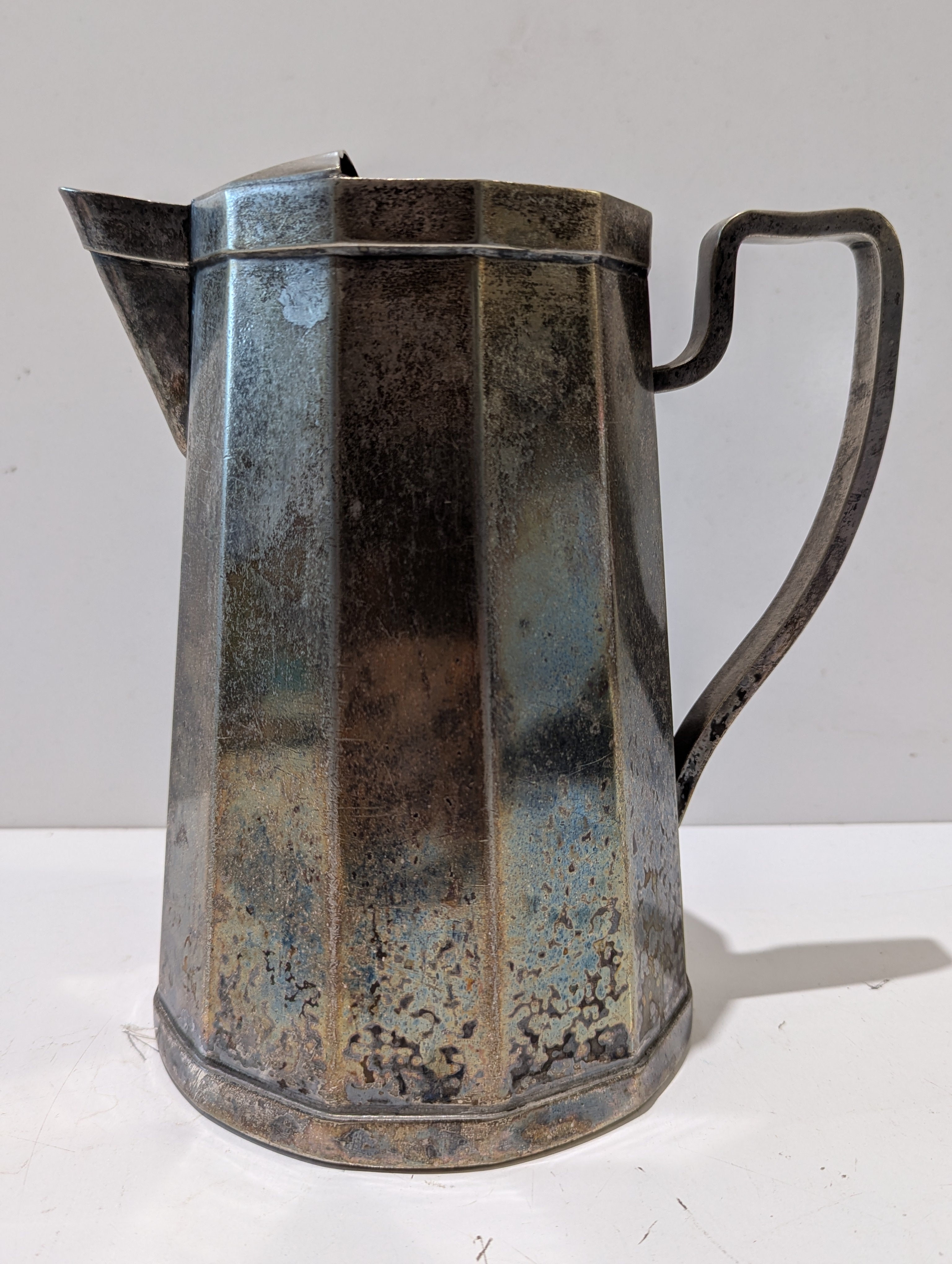 Vintage Silverplate Coffee Pot Octagonal Art Deco Serving Pitcher Tea Carafe