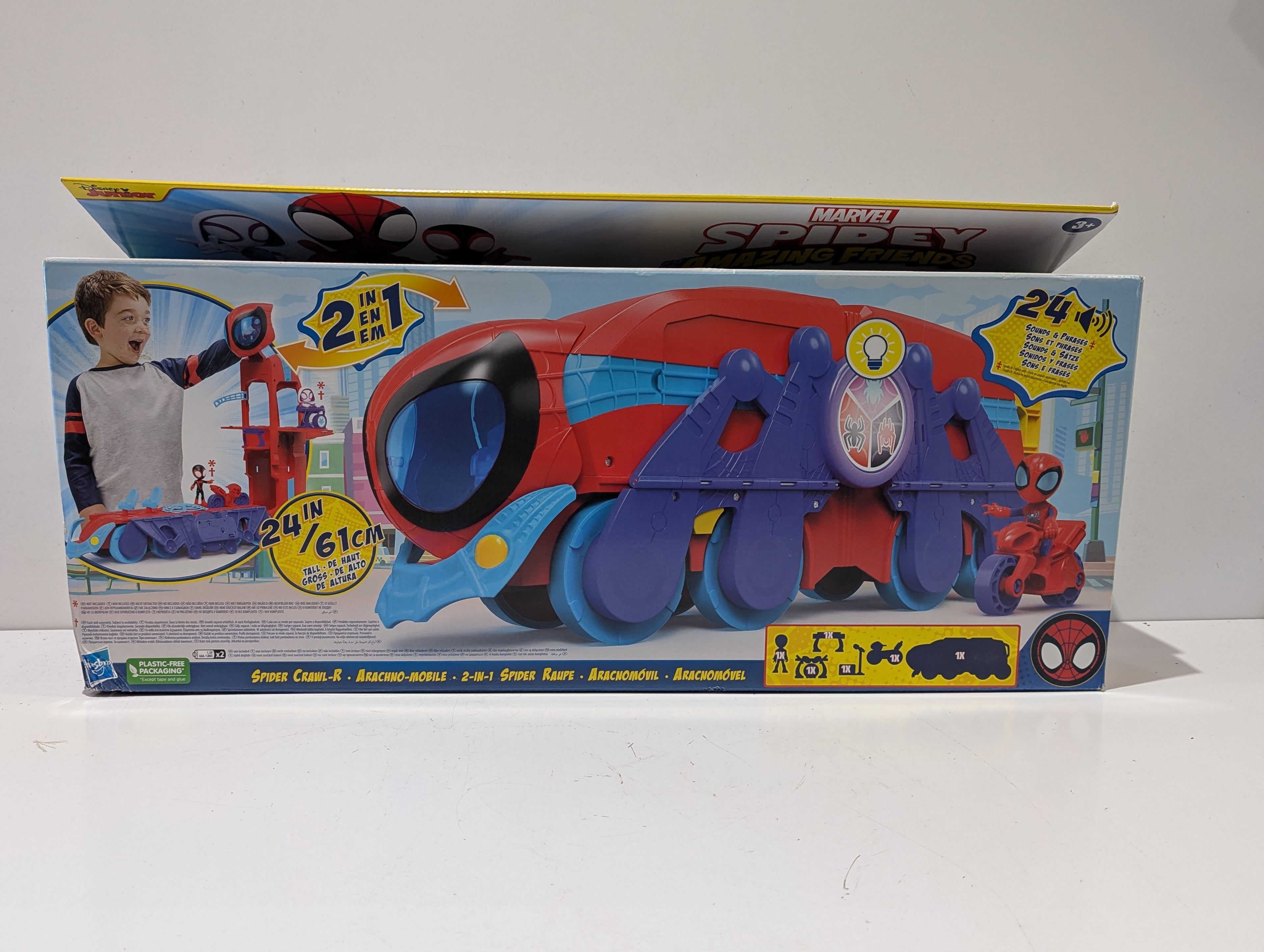 Marvel Spidey and His Amazing Friends Spider Crawl-R 2-in-1 Interactive Playset Vehicle w/ Sounds & Phrases
