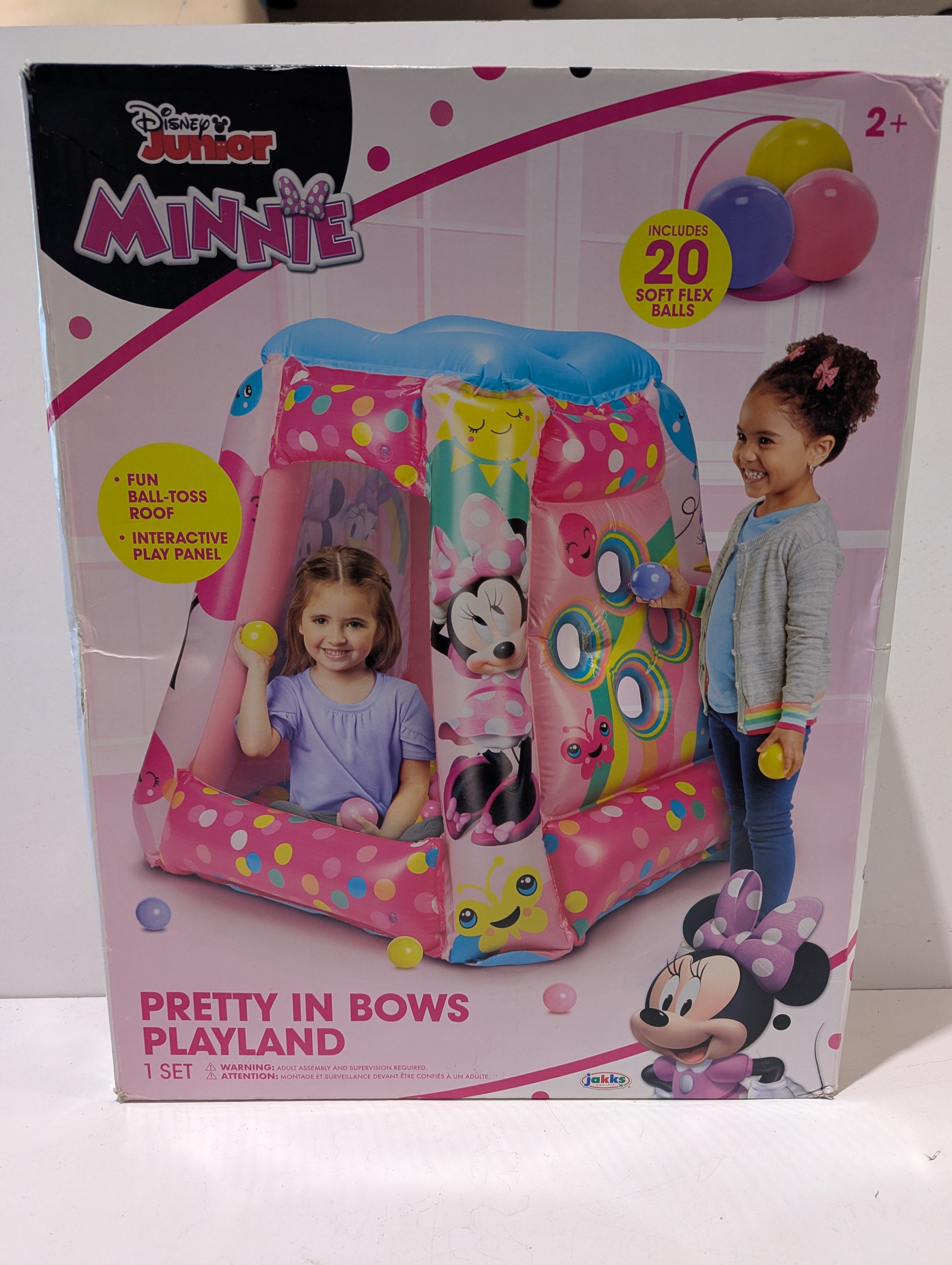 Disney Junior Minnie Pretty In Bows Playland Inflatable Ball Pit Play Tent Jakks