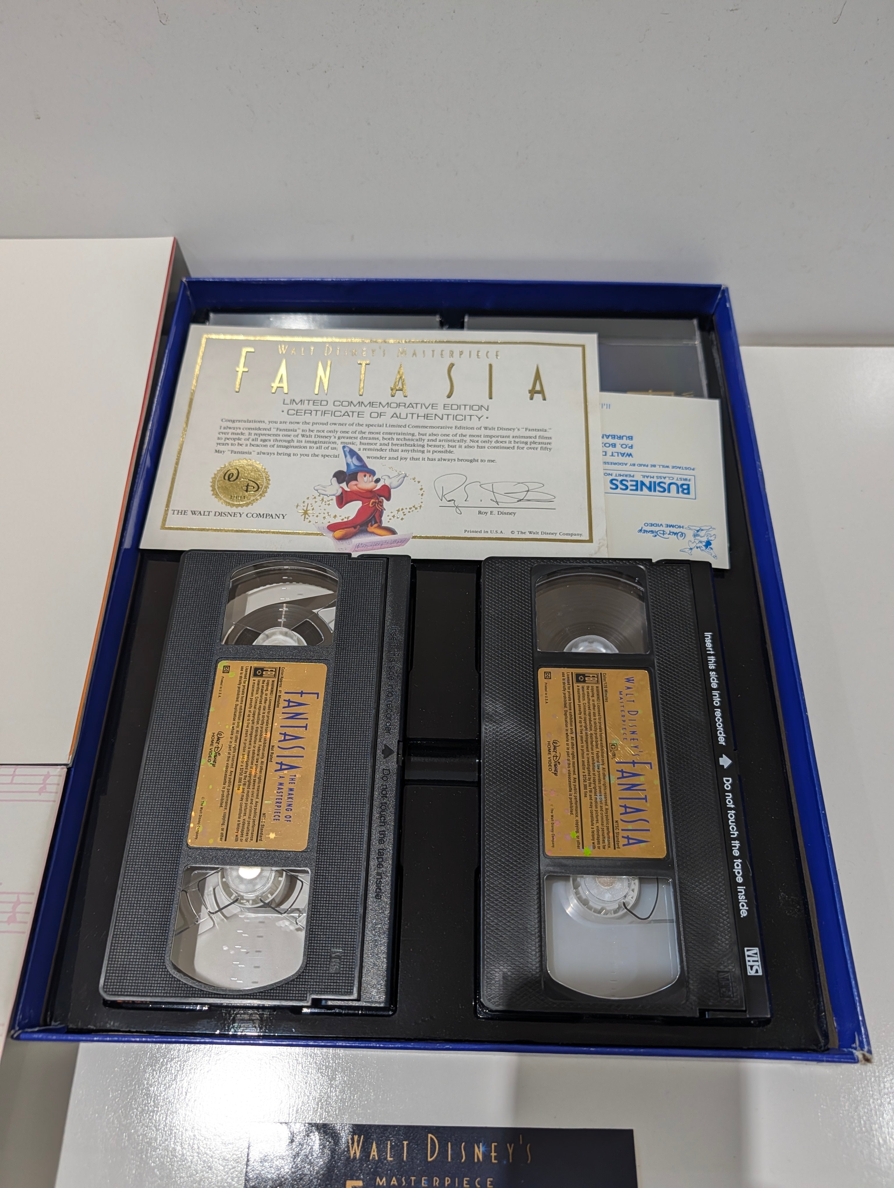 Vintage Walt Disney's Masterpiece Fantasia Deluxe Commemorative VHS Collector Box Set Complete