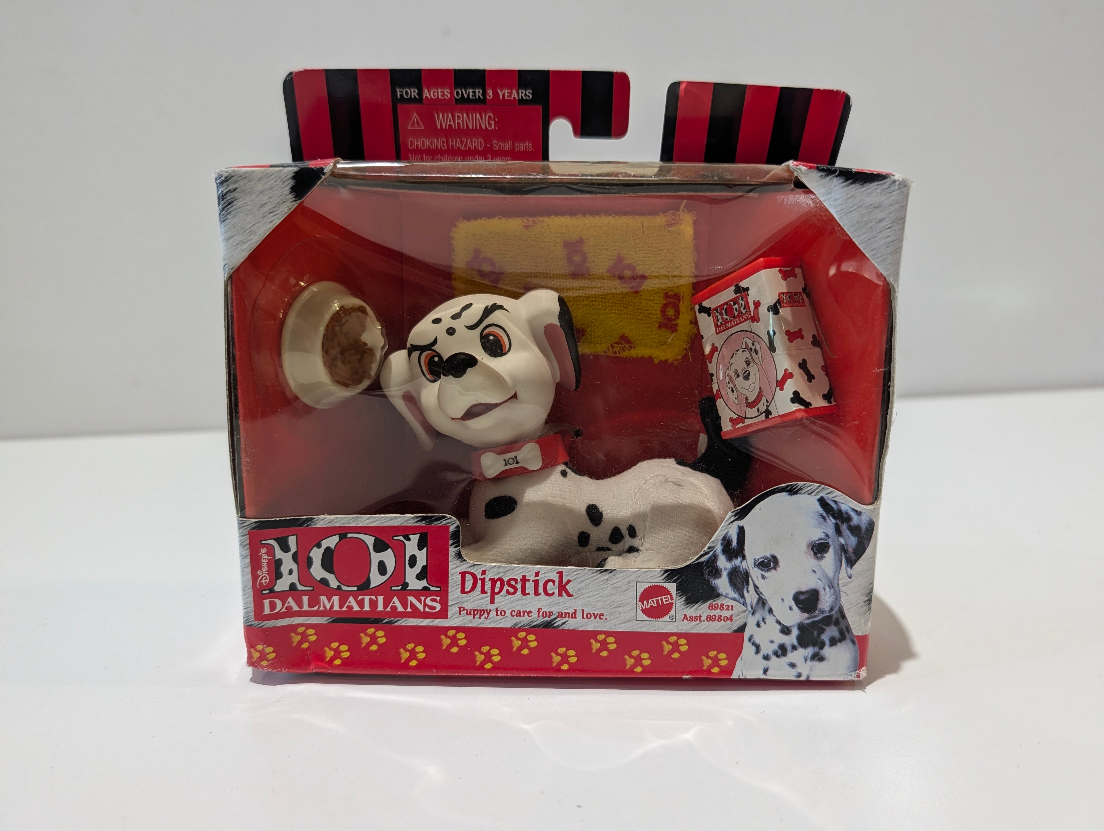 Vintage Disney 101 Dalmatians Dipstick Puppy Mattel Plush Toy In Box 1996 Sealed