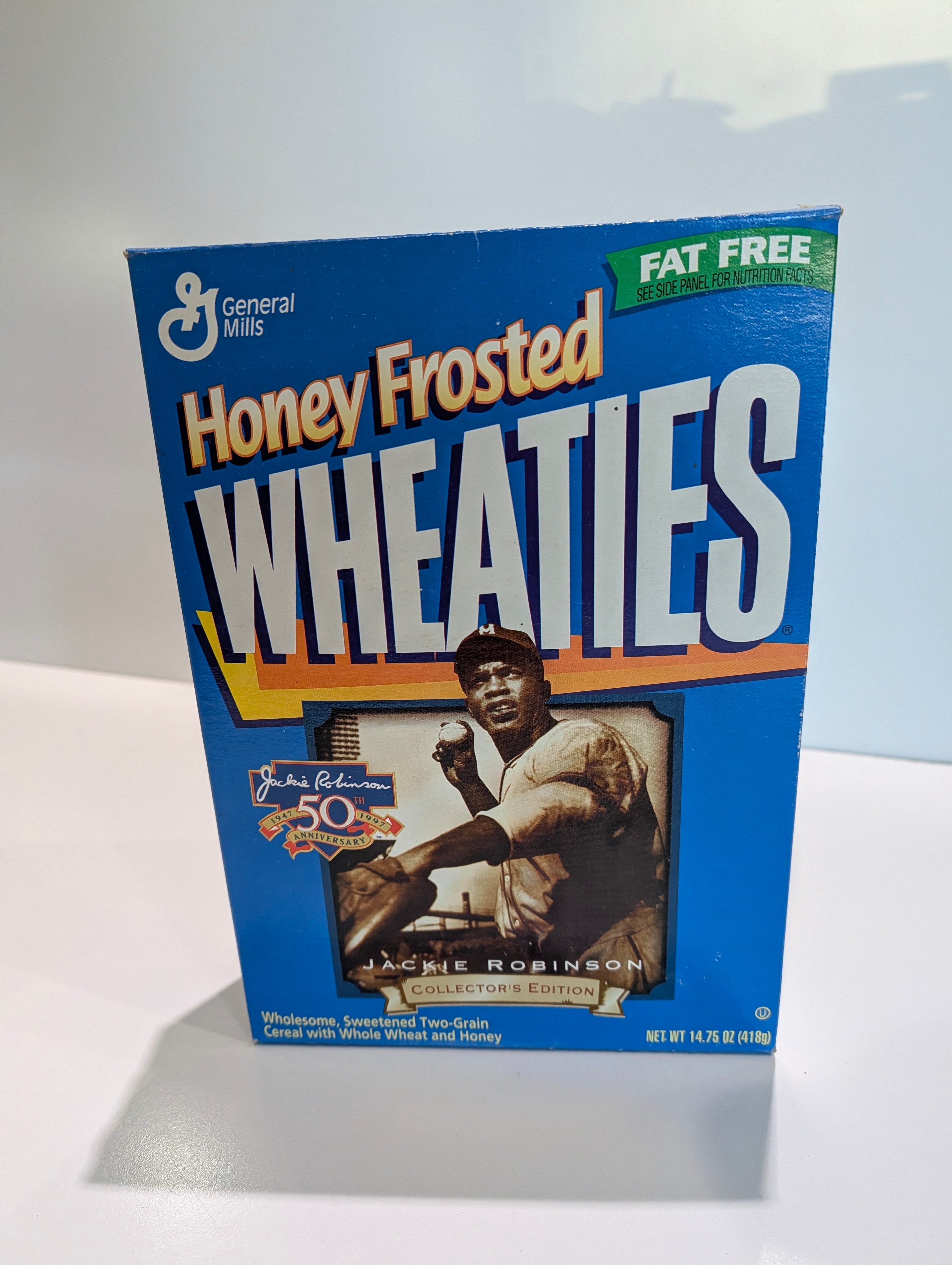 1997 Honey Frosted Wheaties Jackie Robinson 50th Anniversary Collector Cereal Box