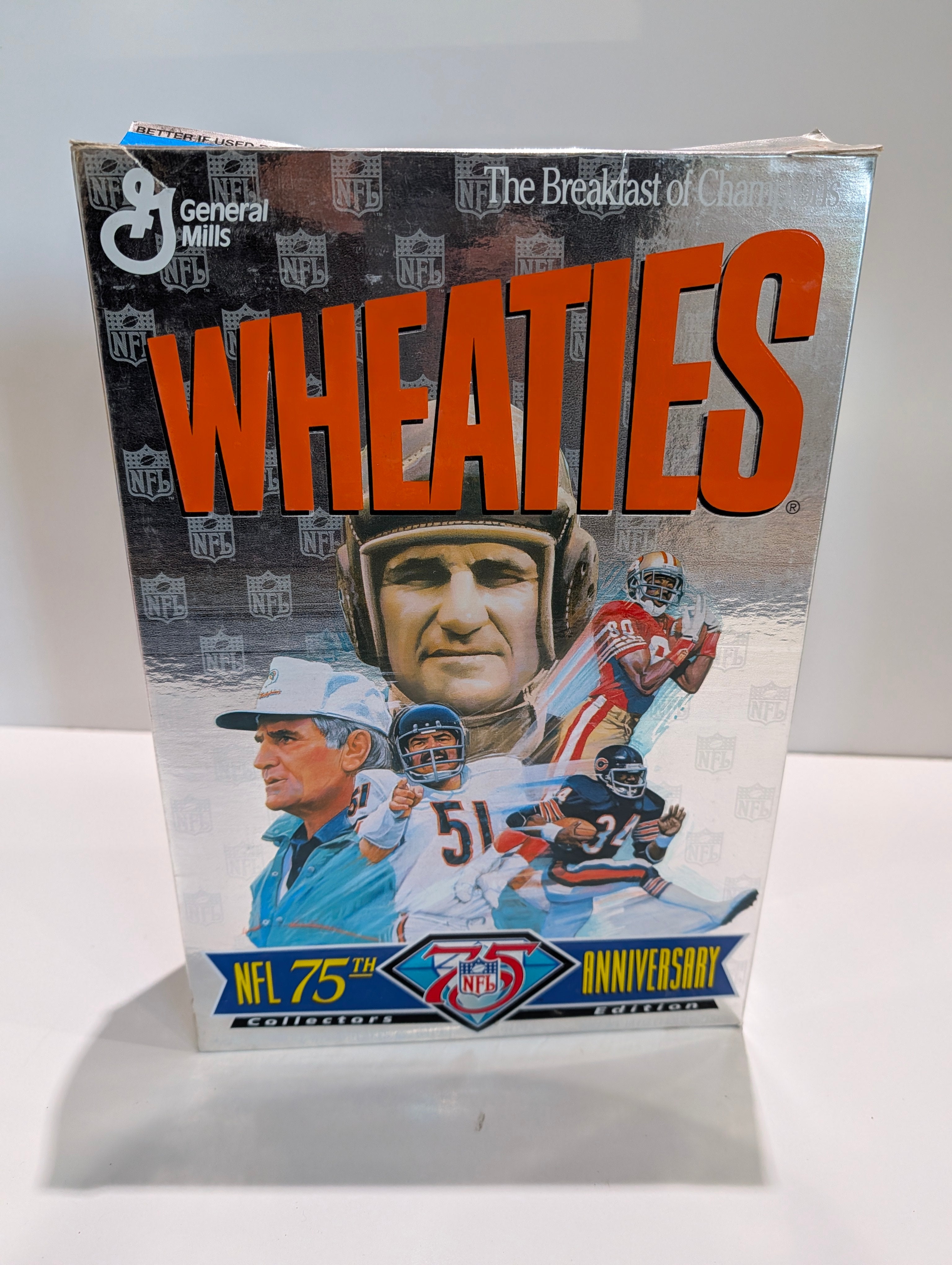 1994 Wheaties NFL 75th Anniversary Collector Cereal Box Walter Payton Edition