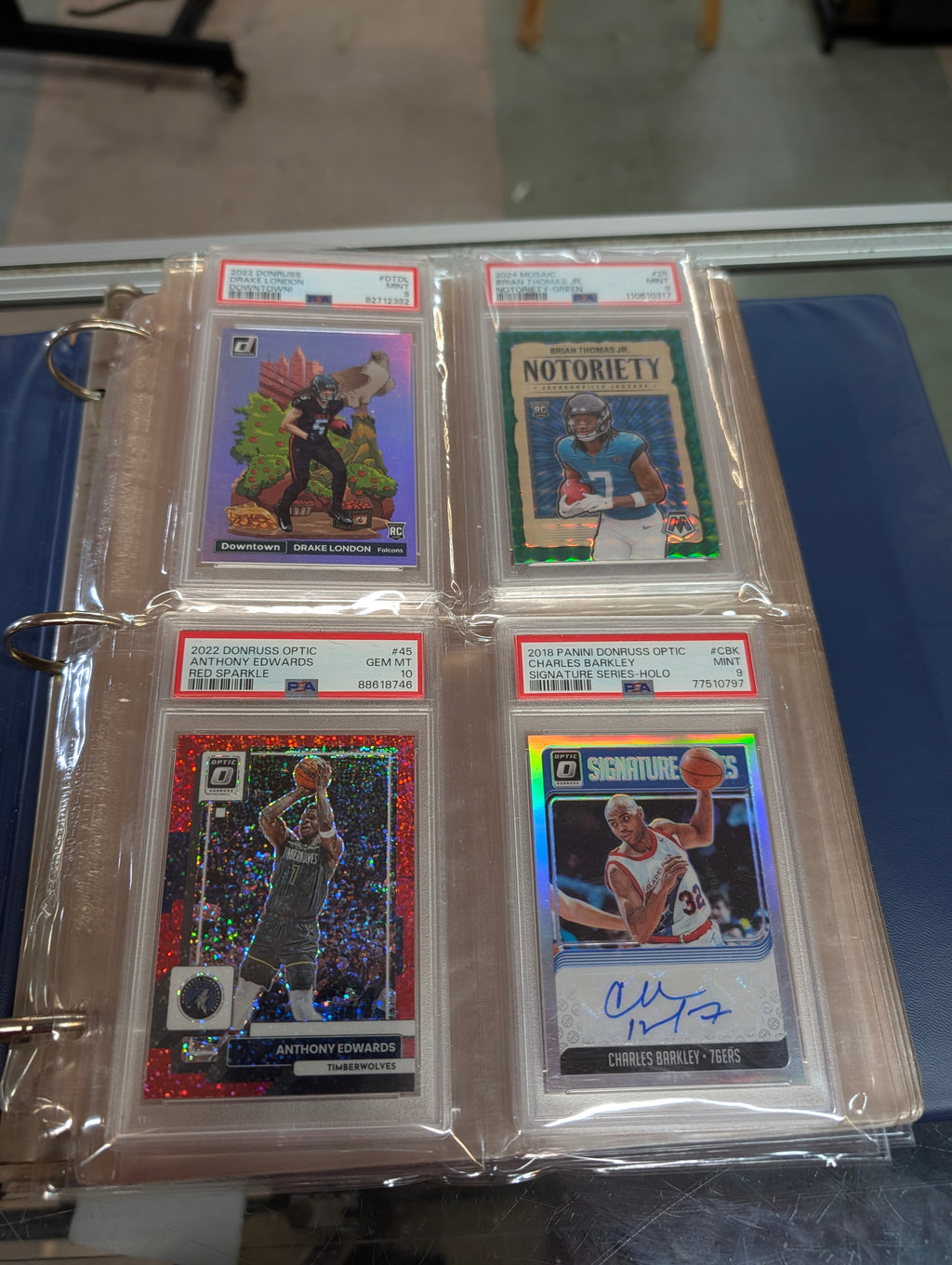 Vintage PSA Graded Sports Card Binder Album 3 Ring Slab Storage Display Case