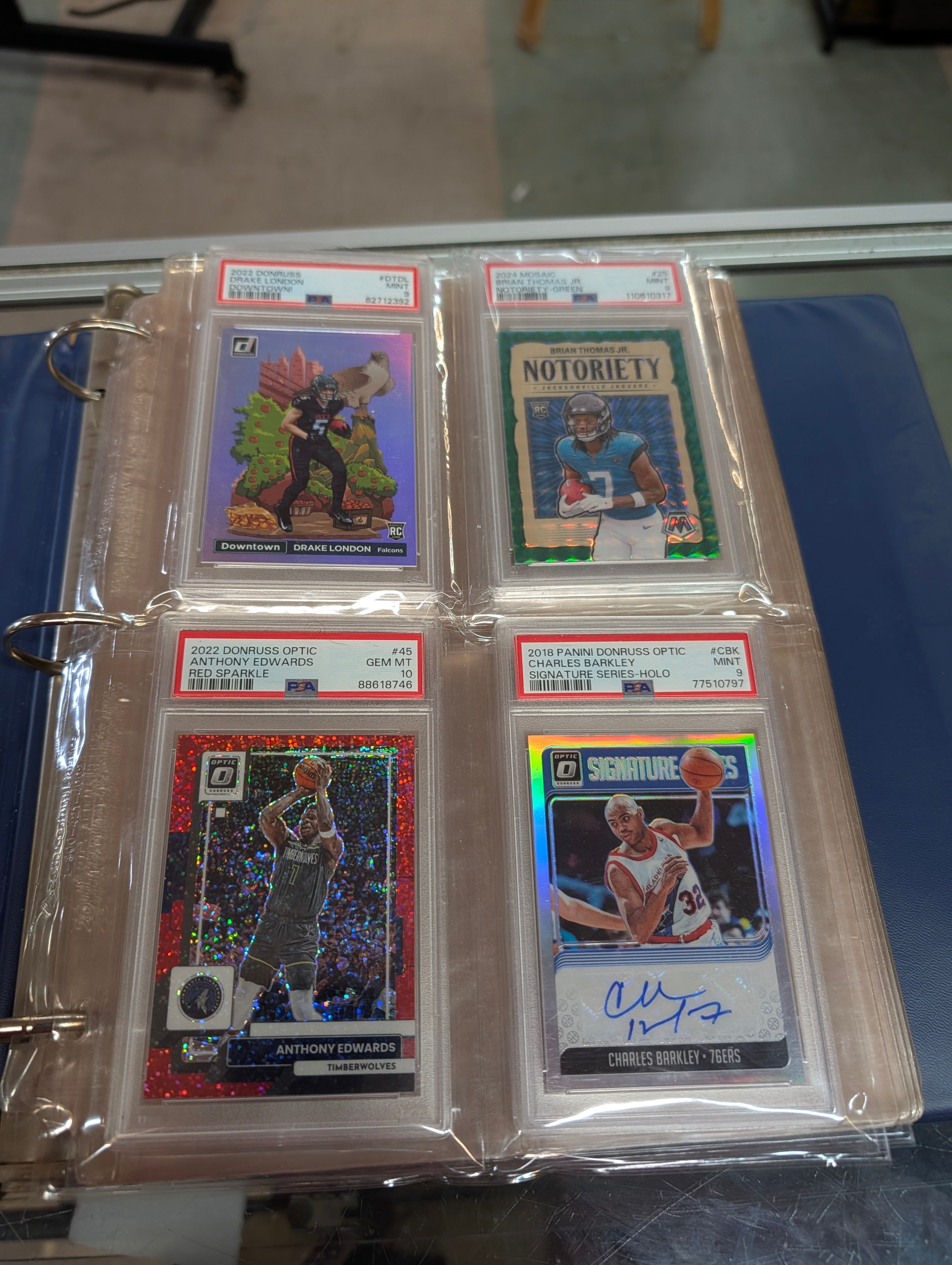 Vintage PSA Graded Sports Card Binder Album 3 Ring Slab Storage Display Case