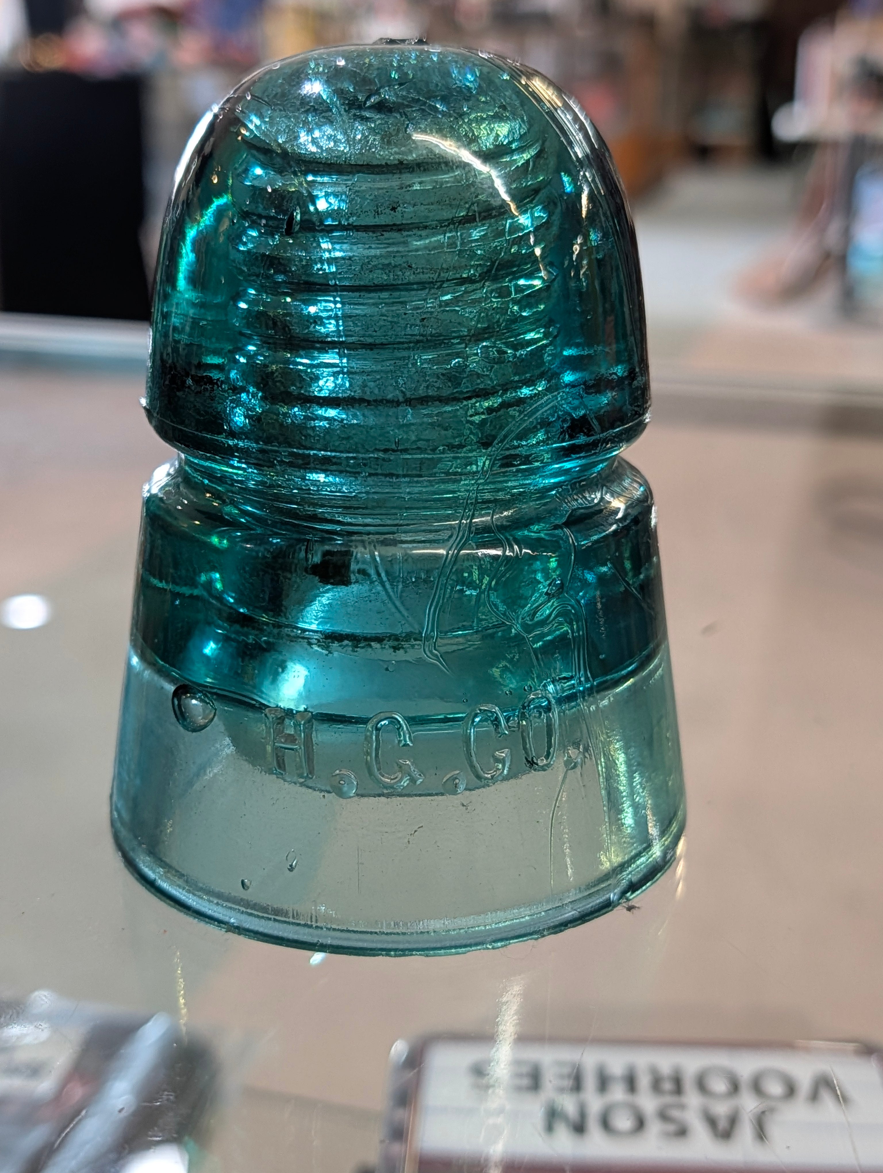 Vintage Hemingray H.G.CO Aqua Blue Glass Insulator CD 162 Telegraph Utility