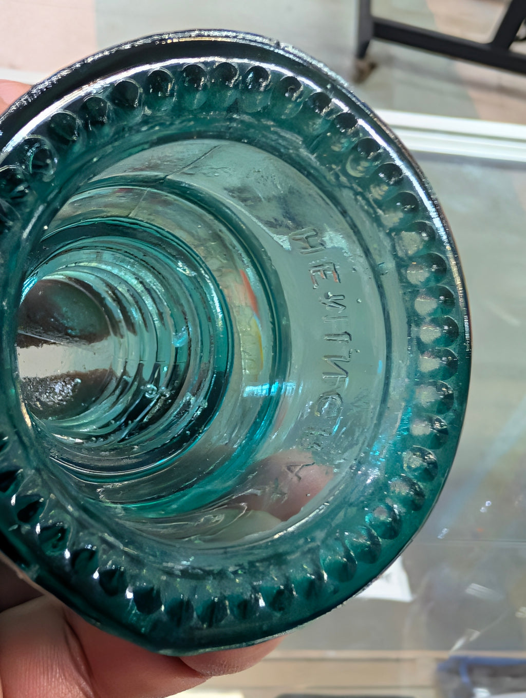 Antique Hemingray No 16 Aqua Glass Insulator Patented May 2 1893 H.G.Co CD 162