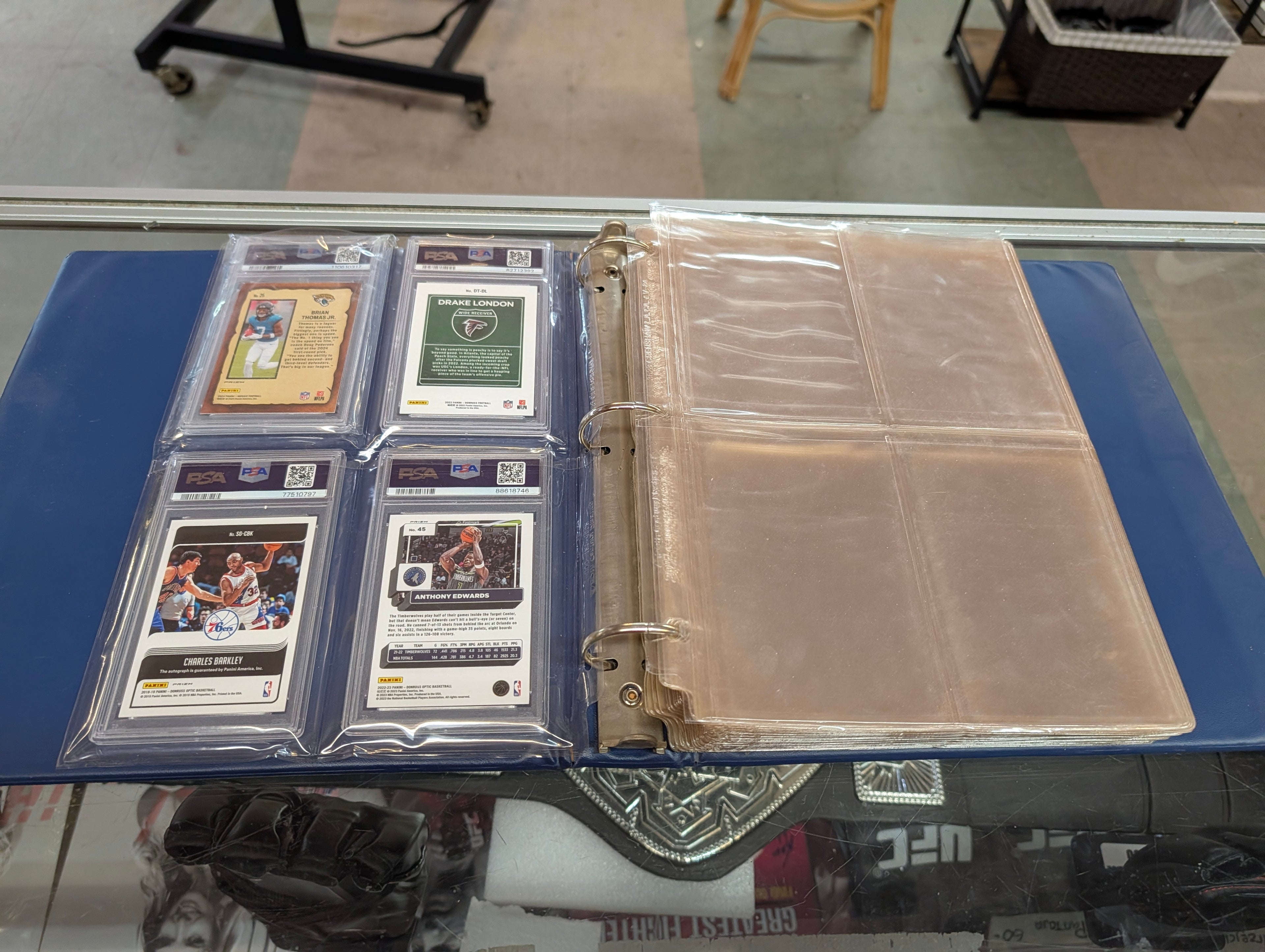 Vintage PSA Graded Sports Card Binder Album 3 Ring Slab Storage Display Case